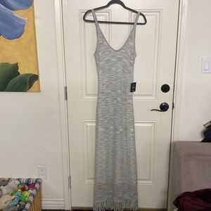 Lulu's Gray Knit Maxi Dress